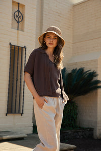 MARLOW MARINA KNIT SHIRT CAROB