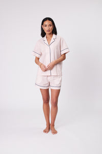 MARLOW PJ SHIRT + SHORT SET  ROSE STRIPE