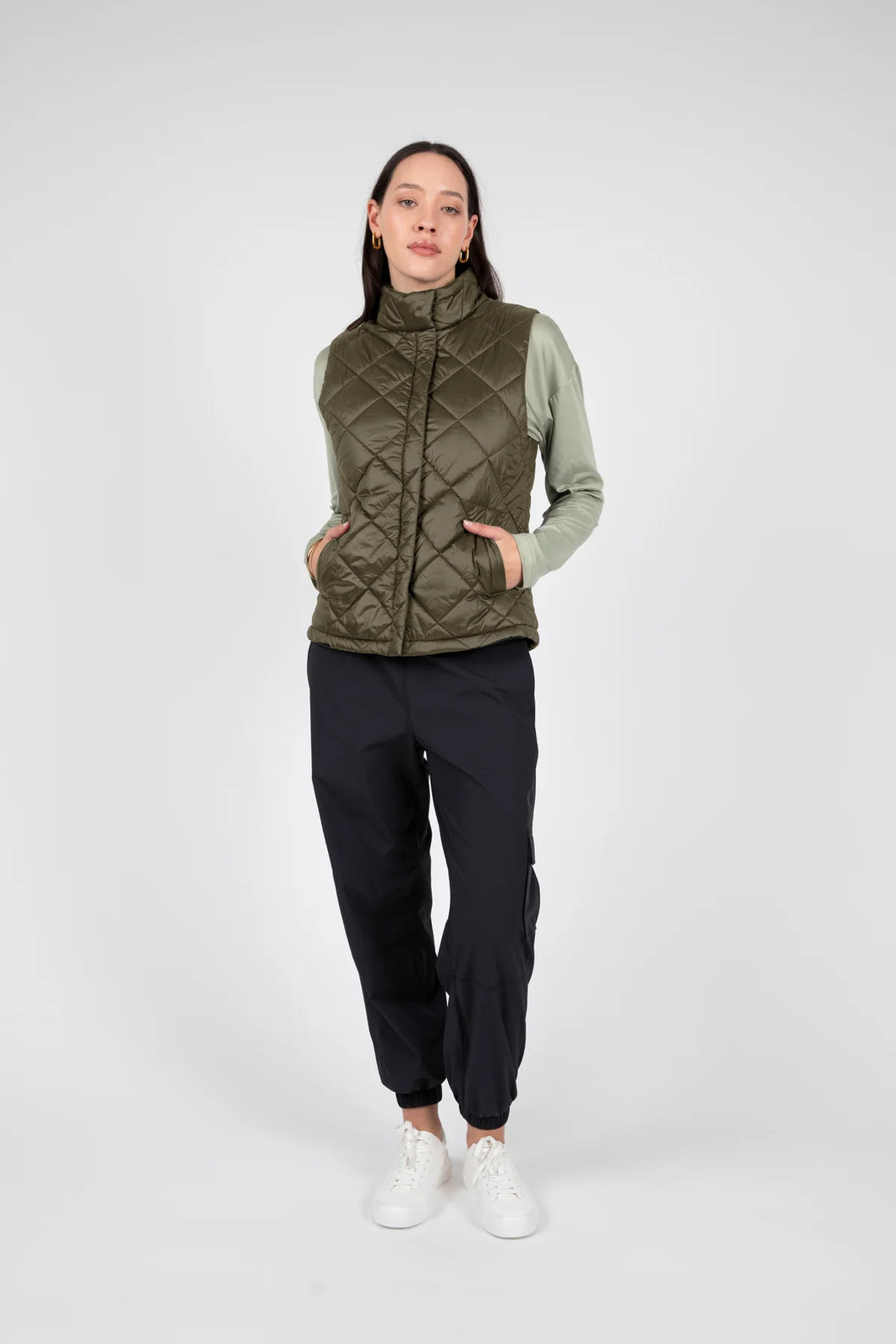 MARLOW ALPINE QUILTED VEST DARK OLIVE