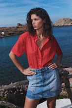 Load image into Gallery viewer, ROWIE MASON SILK SHIRT TRUE RED
