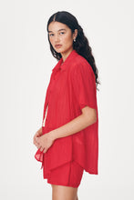 Load image into Gallery viewer, ROWIE MASON SILK SHIRT TRUE RED
