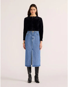 MINK PINK ROWAN FLUFFY CARDIGAN BLACK