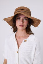 Load image into Gallery viewer, MARLOW MYKONOS WIDE BRIM HAT TEA
