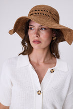 Load image into Gallery viewer, MARLOW MYKONOS WIDE BRIM HAT TEA
