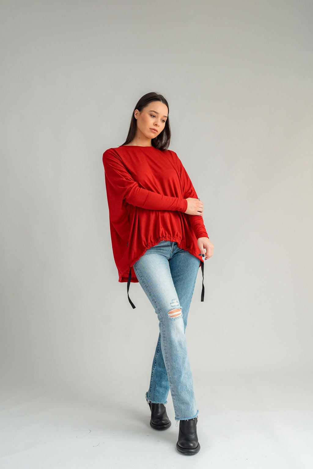 NES YARI MERINO TUNIC RED CHILLI
