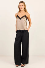 Load image into Gallery viewer, STORIES BE TOLD NOCTURNE TAUPE SATIN LACE TRIM CAMI
