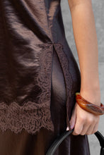 Load image into Gallery viewer, GEORGIA ZOE NOIR CHOCOLATE SATIN LACE TRIM CAMI
