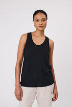 Load image into Gallery viewer, MARLOW NOTO LINEN TANK BLACK
