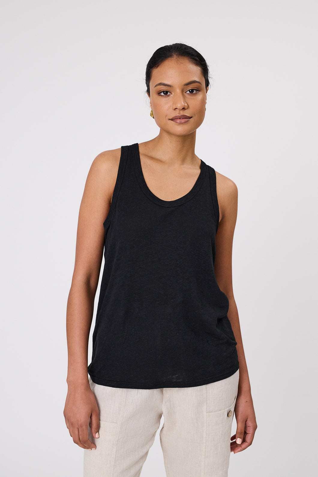 MARLOW NOTO LINEN TANK BLACK