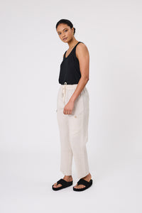 MARLOW NOTO LINEN TANK BLACK