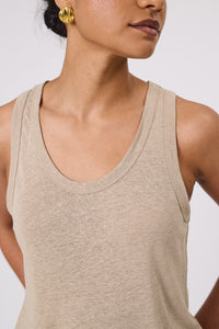 MARLOW NOTO LINEN TANK TAUPE