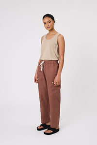 MARLOW NOTO LINEN TANK TAUPE