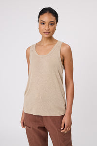 MARLOW NOTO LINEN TANK TAUPE