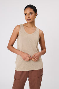 MARLOW NOTO LINEN TANK TAUPE