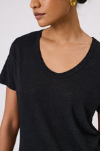 Load image into Gallery viewer, MARLOW NOTO LINEN TEE BLACK
