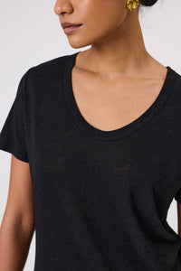 MARLOW NOTO LINEN TEE BLACK