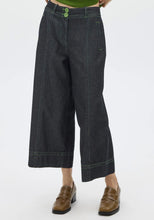 Load image into Gallery viewer, POL RAYDEL CONTRAST DENIM PANT BLACK WASH/GREEN
