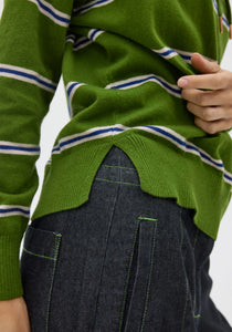 POL BEECH DRAWCORD KNIT GREEN/PEBBLE/BLUE