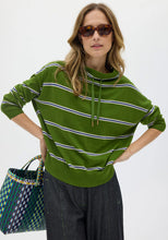Load image into Gallery viewer, POL BEECH DRAWCORD KNIT GREEN/PEBBLE/BLUE
