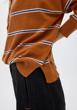 Load image into Gallery viewer, POL BEECH DRAWCORD KNIT TOFFEE/PEBBLE/BLUE
