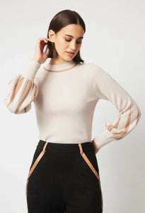 ONCE WAS MERIDIAN MERINO WOOL BLEND TOP BAMBOO