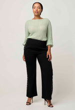 Load image into Gallery viewer, ONCE WAS SOLANA POINTELLE KNIT TOP CELADON
