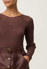 Load image into Gallery viewer, ONCE WAS RHIANNON KNIT TOP MOCHA

