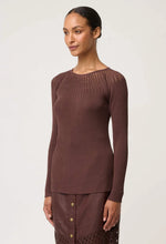 Load image into Gallery viewer, ONCE WAS RHIANNON KNIT TOP MOCHA
