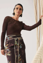 Load image into Gallery viewer, ONCE WAS RHIANNON KNIT TOP MOCHA
