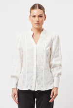 Load image into Gallery viewer, ONCE WAS CRUISE EMBROIDERED COTTON BAND COLLAR SHIRT
