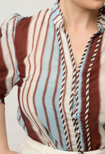 Load image into Gallery viewer, ONCE WAS CALANTHA BLOUSE IRIDESCENT STRIPE
