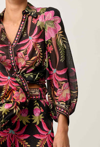 ONCE WAS ELYSIAN SILK COTTON CUFFED SHIRT