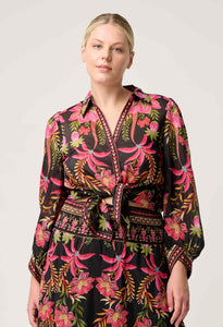 ONCE WAS ELYSIAN SILK COTTON CUFFED SHIRT