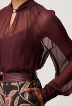 Load image into Gallery viewer, ONCE WAS SIMONA BLOUSE BORDEAUX
