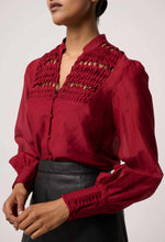 Load image into Gallery viewer, ONCE WAS GILLIAN SHIRT RUBY
