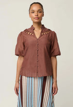 Load image into Gallery viewer, ONCE WAS CORALIE BLOUSE GARNET
