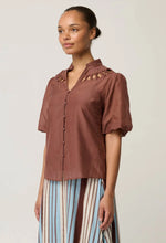 Load image into Gallery viewer, ONCE WAS CORALIE BLOUSE GARNET
