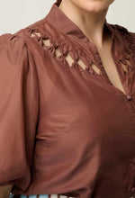 Load image into Gallery viewer, ONCE WAS CORALIE BLOUSE GARNET
