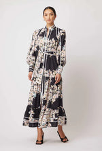 Load image into Gallery viewer, ONCE WAS PANTEA VISCOSE LINEN CONTRAST BINDING MAXI DRESS
