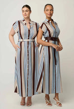 Load image into Gallery viewer, ONCE WAS CATTLEYA MAXI DRESS IRIDESCENT STRIPE
