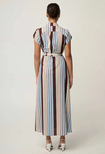 Load image into Gallery viewer, ONCE WAS CATTLEYA MAXI DRESS IRIDESCENT STRIPE
