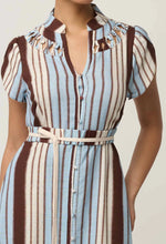 Load image into Gallery viewer, ONCE WAS CATTLEYA MAXI DRESS IRIDESCENT STRIPE
