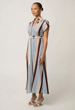 Load image into Gallery viewer, ONCE WAS CATTLEYA MAXI DRESS IRIDESCENT STRIPE
