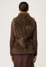 Load image into Gallery viewer, ONCE WAS HAZEL FAUX FUR VEST WALNUT
