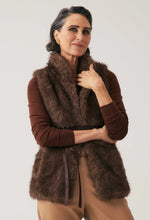 Load image into Gallery viewer, ONCE WAS HAZEL FAUX FUR VEST WALNUT
