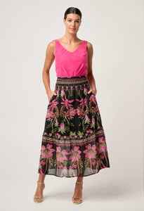 ONCE WAS CORDELIA SHIRRED SKIRT ANTHOS LOTOS