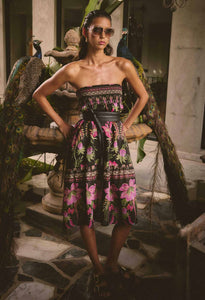 ONCE WAS CORDELIA SHIRRED SKIRT ANTHOS LOTOS