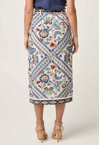 ONCE WAS ZENOBIA FRINGE MIDI SKIRT PETINOS FLOROS