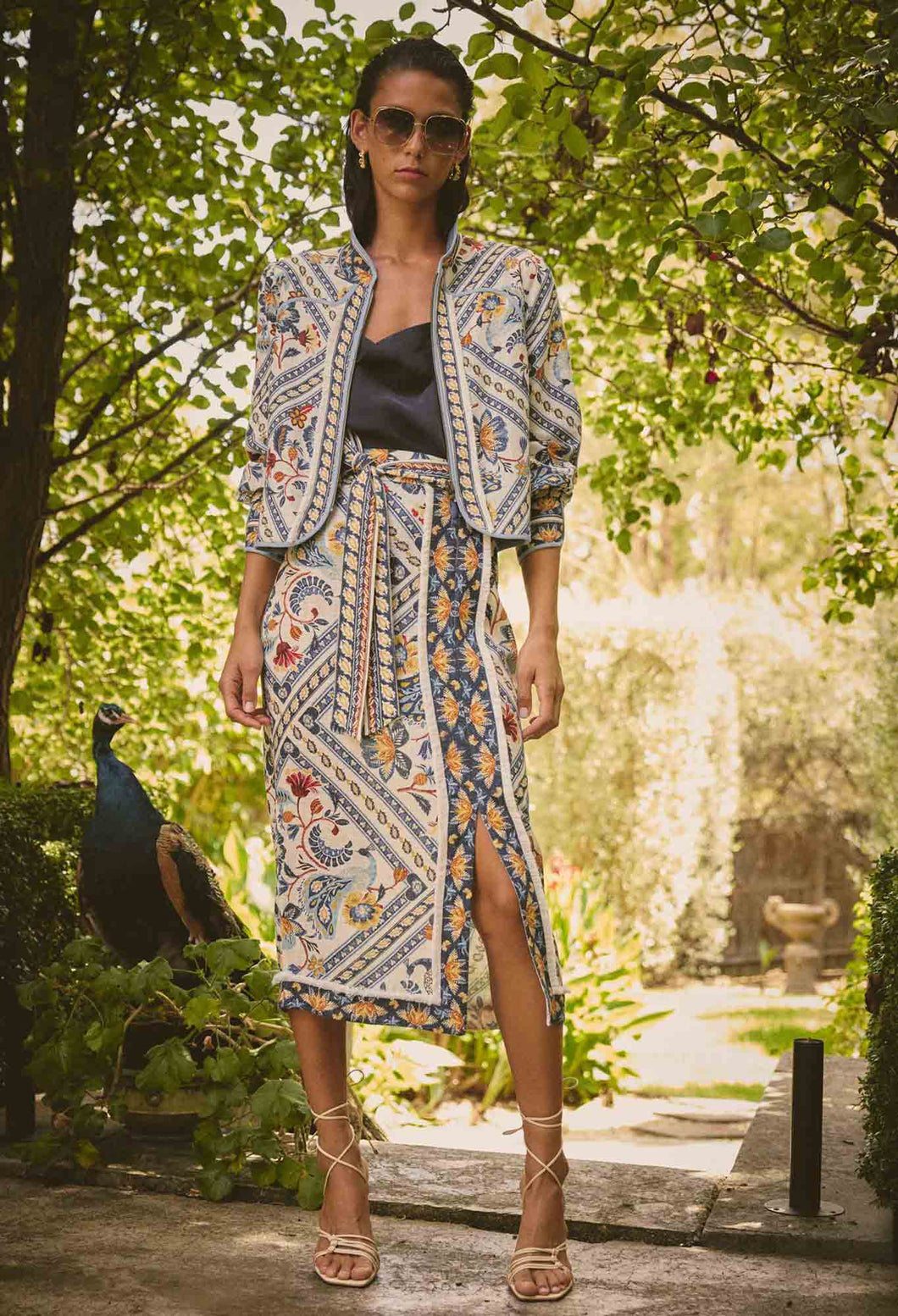 ONCE WAS ZENOBIA FRINGE MIDI SKIRT PETINOS FLOROS