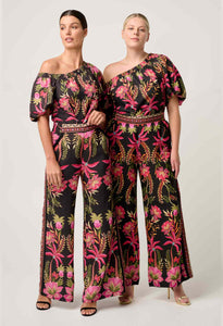 ONCE WAS JUNO ONE SHOULDER TOP ANTHOS LOTOS PRINT